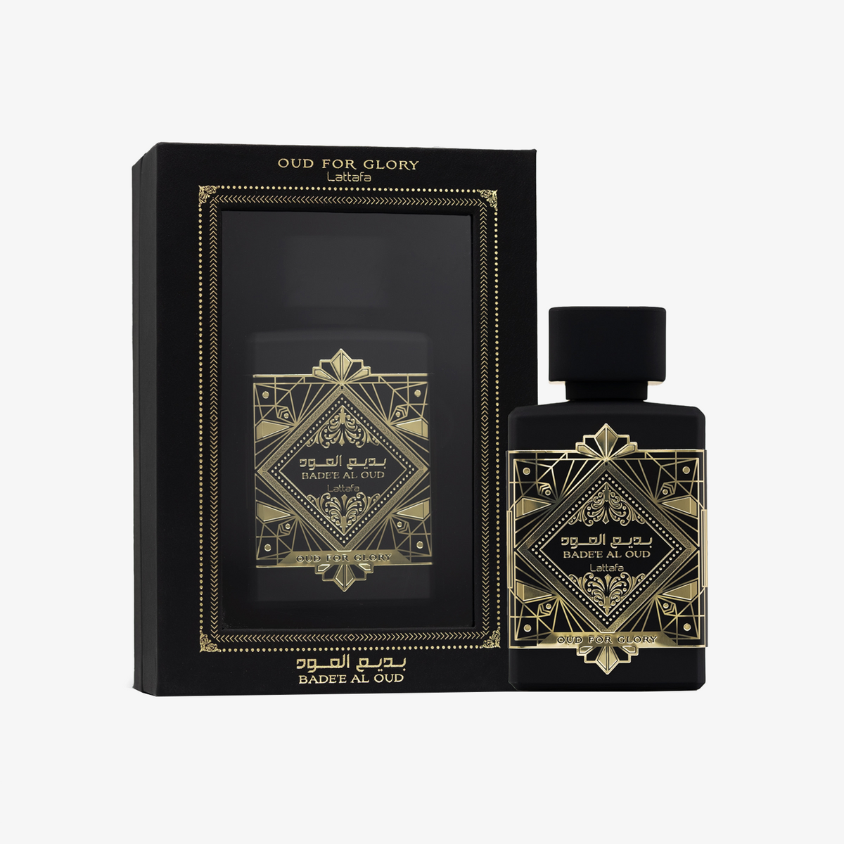 Lattafa Bade'e Al Oud Oud for Glory Eau de Parfum - Bottle and box