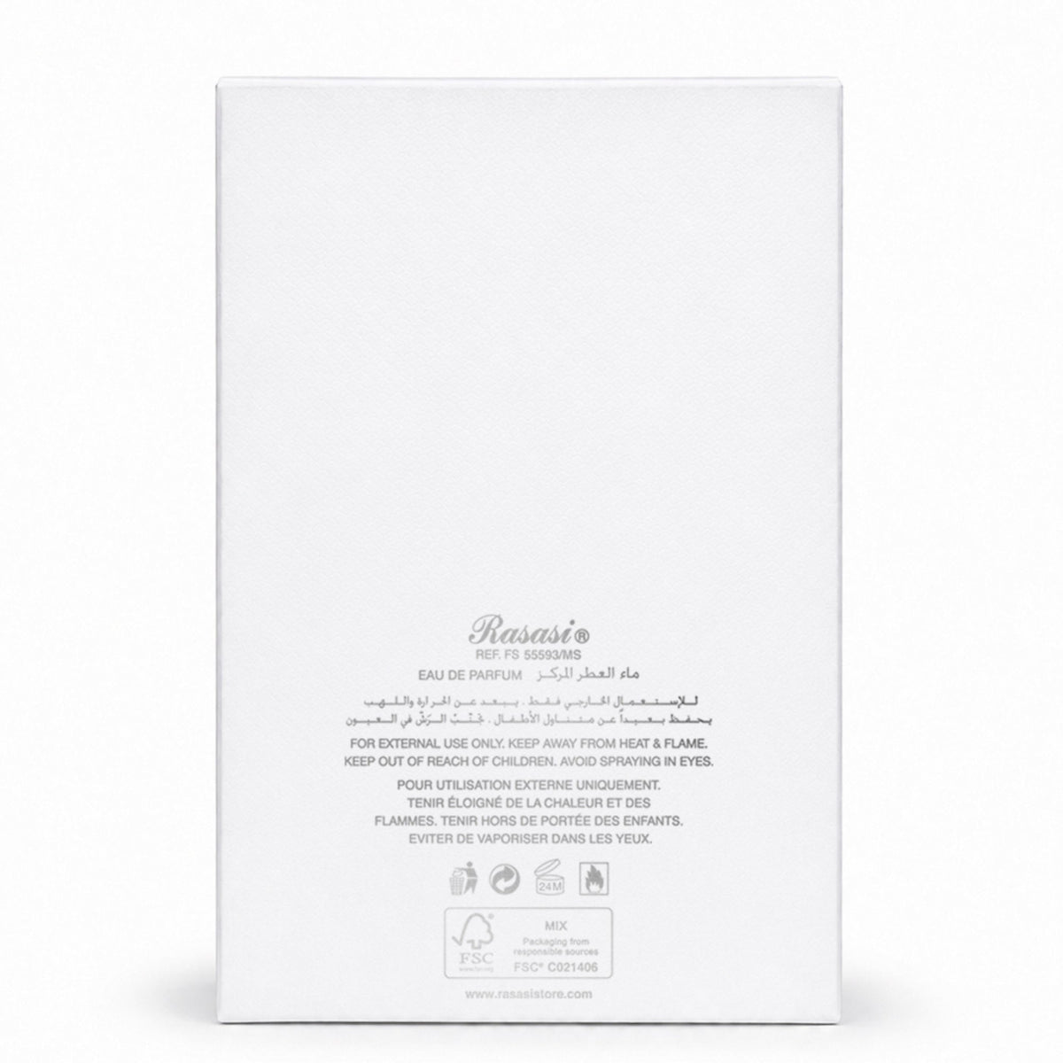 Rasasi Hawas Sapphire 100ml box and bottle