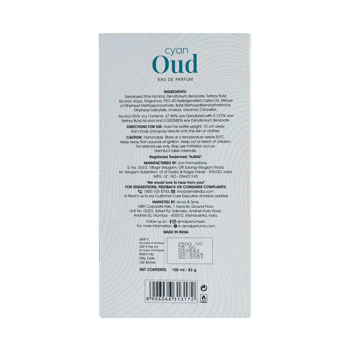 Ajmal Cyan Oud
