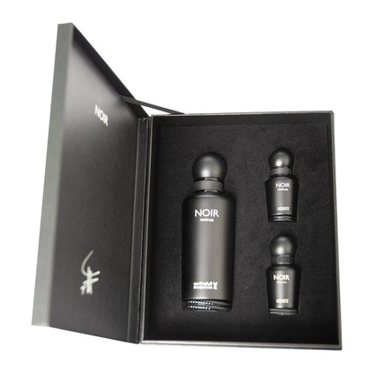 Al Majed Oud Noir Gift Set (Parfum 150ml + Parfum 15ml + Perfume Oil 15ml) - box