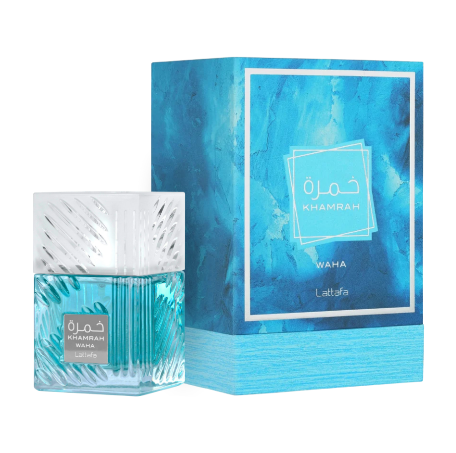 Lattafa Khamrah Waha Eau de Parfum - Bottle and box